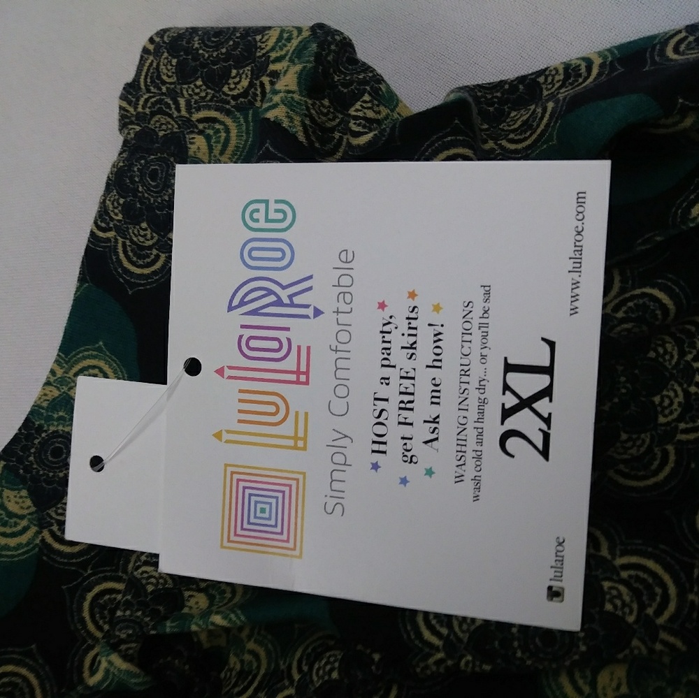 Green Mandala Lularoe Skirt 2x - Picture 6 of 8